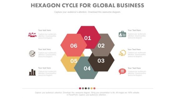 Six Circular Steps For Accounting Review Powerpoint Template