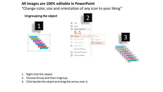 Six Colored Sequential Banners And Icons Powerpoint Template