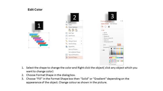 Six Colored Sequential Banners And Icons Powerpoint Template