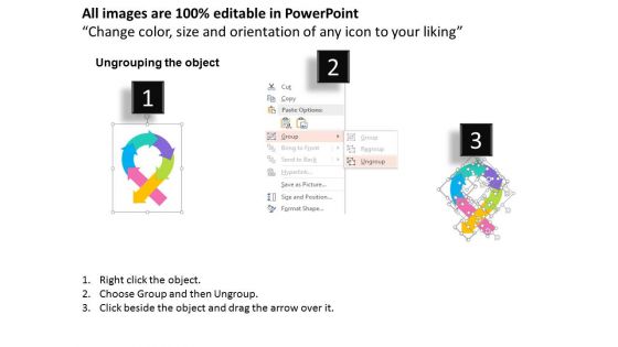 Six Colorful Arrows With Icons Powerpoint Template