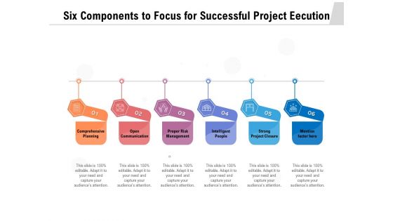 Six Components To Focus For Successful Project Eecution Ppt PowerPoint Presentation File Vector PDF