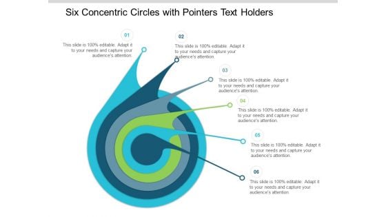 Six Concentric Circles With Pointers Text Holders Ppt Powerpoint Presentation Pictures Tips