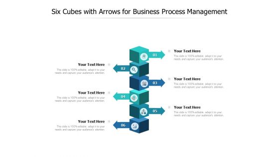 Six Cubes With Arrows For Business Process Management Ppt PowerPoint Presentation Inspiration