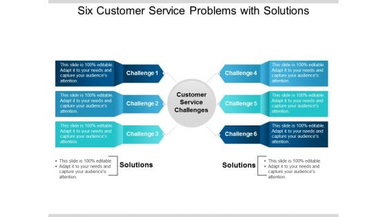 Six Customer Service Problems With Solutions Ppt PowerPoint Presentation Infographics Background Images