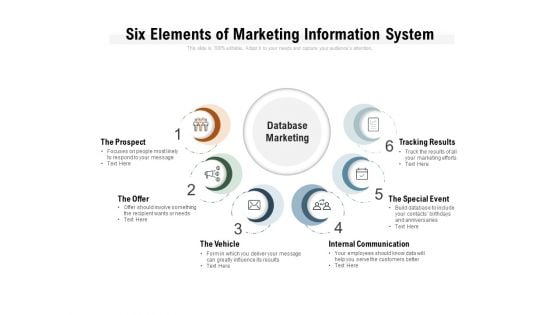Six Elements Of Marketing Information System Ppt PowerPoint Presentation Infographics Slideshow