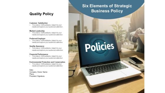 Six Elements Of Strategic Business Policy Ppt PowerPoint Presentation Tips