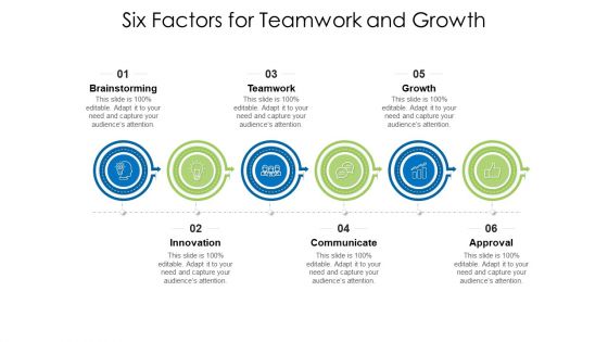 Six Factors For Teamwork And Growth Ppt PowerPoint Presentation Icon Deck PDF Six Factors For Teamwork And Growth Ppt PowerPoint Presentation Icon Deck PDF