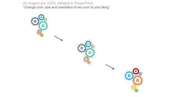 Six Gears With Strategy And Business Icons Powerpoint Template