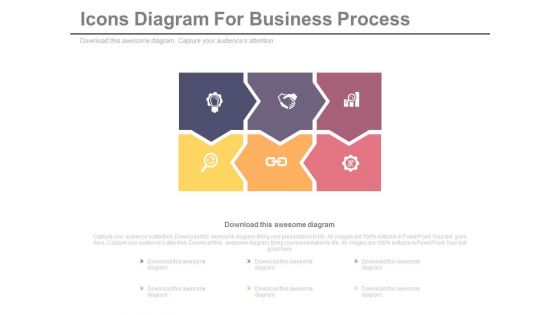 Six Icons Diagram For Business Process Powerpoint Slides