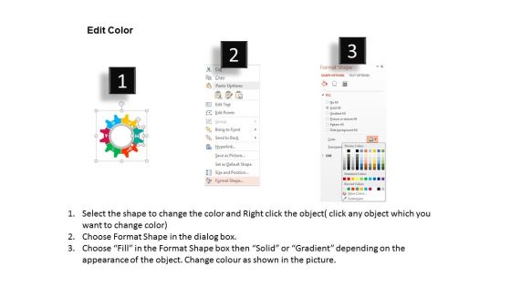 Six Icons On Gear Around Business Man Powerpoint Templates