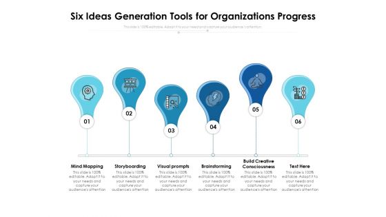 Six Ideas Generation Tools For Organizations Progress Ppt PowerPoint Presentation Summary Layout PDF Six Ideas Generation Tools For Organizations Progress Ppt PowerPoint Presentation Summary Layout PDF