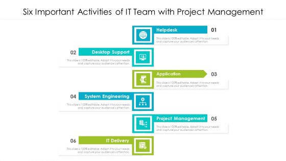 Six Important Activities Of IT Team With Project Management Ppt PowerPoint Presentation File Tips PDF