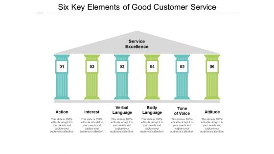 Six Key Elements Of Good Customer Service Ppt PowerPoint Presentation Designs