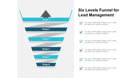 Six Levels Funnel For Lead Management Ppt PowerPoint Presentation Professional