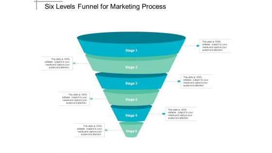 Six Levels Funnel For Marketing Process Ppt PowerPoint Presentation Summary Portrait