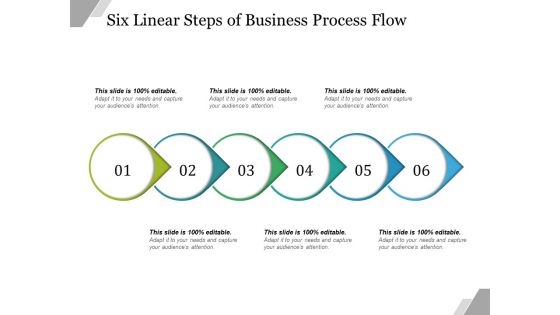 Six Linear Steps Of Business Process Flow Ppt PowerPoint Presentation Styles Graphics Template