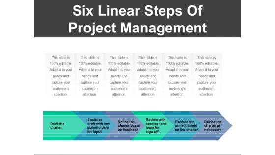 Six Linear Steps Of Project Management Ppt PowerPoint Presentation Ideas Sample