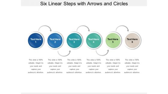 Six Linear Steps With Arrows And Circles Ppt PowerPoint Presentation Infographics Graphics Design PDF Six Linear Steps With Arrows And Circles Ppt PowerPoint Presentation Infographics Graphics Design PDF