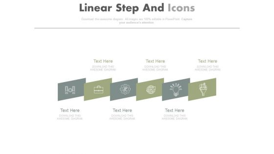 Six Linear Steps With Icons Diagram Powerpoint Slides