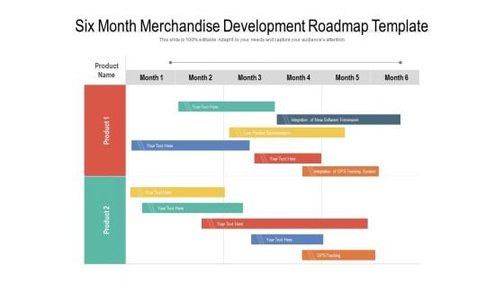 Six Month Merchandise Development Roadmap Template Summary