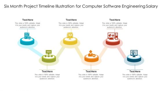 Six Month Project Timeline Illustration For Computer Software Engineering Salary Ppt PowerPoint Presentation Gallery Graphics Example PDF