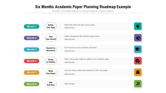 Six Months Academic Paper Planning Roadmap Example Download