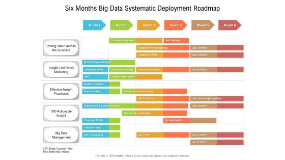 Six Months Big Data Systematic Deployment Roadmap Brochure