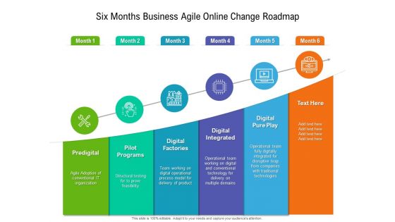 Six Months Business Agile Online Change Roadmap Graphics