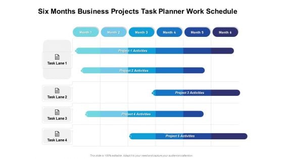 Six Months Business Projects Task Planner Work Schedule Download