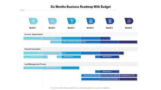 Six Months Business Roadmap With Budget Infographics