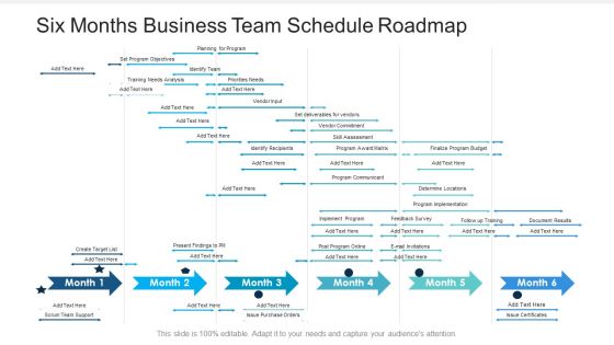 Six Months Business Team Schedule Roadmap Themes Six Months Business Team Schedule Roadmap Themes