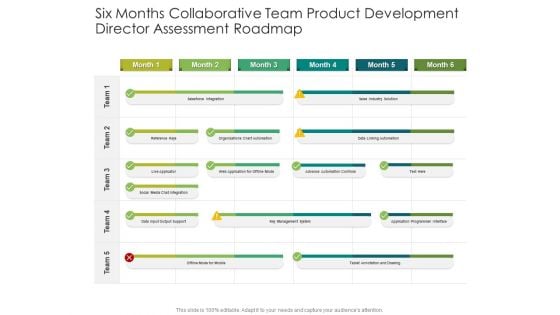 Six Months Collaborative Team Product Development Director Assessment Roadmap Topics