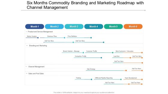 Six Months Commodity Branding And Marketing Roadmap With Channel Management Structure Six Months Commodity Branding And Marketing Roadmap With Channel Management Structure