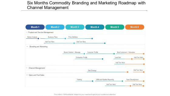 Six Months Commodity Branding And Marketing Roadmap With Channel Management Structure