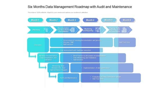 Six Months Data Management Roadmap With Audit And Maintenance Rules