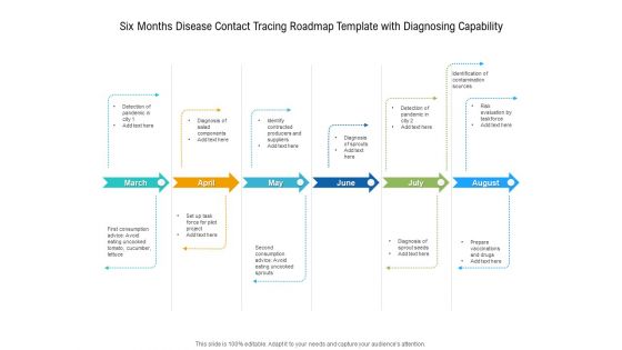Six Months Disease Contact Tracing Roadmap Template With Diagnosing Capability Template