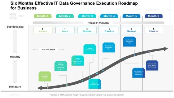 Six Months Effective IT Data Governance Execution Roadmap For Business Background