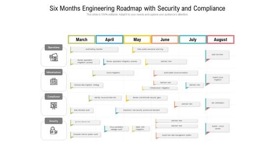 Six Months Engineering Roadmap With Security And Compliance Clipart