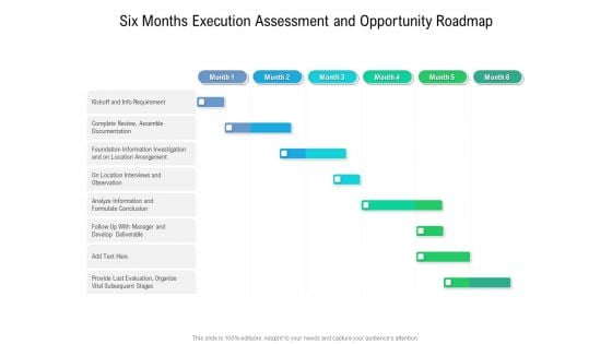 Six Months Execution Assessment And Opportunity Roadmap Summary