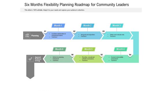 Six Months Flexibility Planning Roadmap For Community Leaders Summary