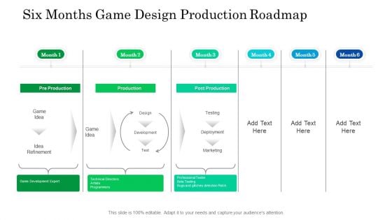 Six Months Game Design Production Roadmap Introduction