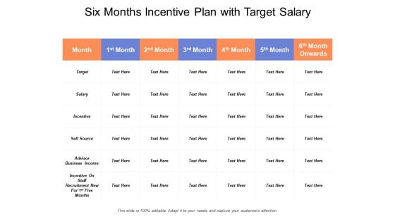 Six Months Incentive Plan With Target Salary Ppt PowerPoint Presentation Infographics Introduction PDF