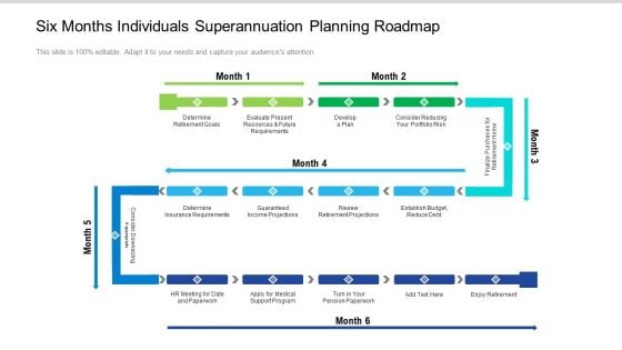Six Months Individuals Superannuation Planning Roadmap Mockup Six Months Individuals Superannuation Planning Roadmap Mockup