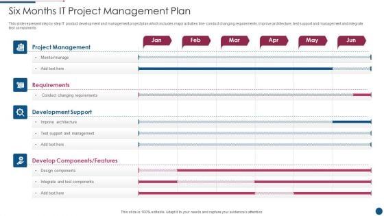 Six Months It Project Management Plan Mockup PDF