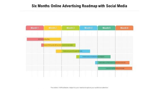 Six Months Online Advertising Roadmap With Social Media Clipart