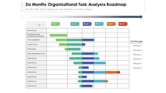 Six Months Organizational Task Analysis Roadmap Portrait Six Months Organizational Task Analysis Roadmap Portrait