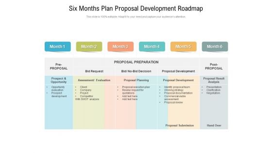 Six Months Plan Proposal Development Roadmap Microsoft