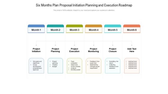 Six Months Plan Proposal Initiation Planning And Execution Roadmap Pictures