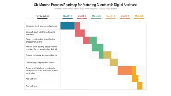 Six Months Process Roadmap For Matching Clients With Digital Assistant Structure