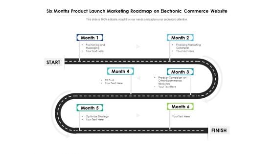 Six Months Product Launch Marketing Roadmap On Electronic Commerce Website Graphics